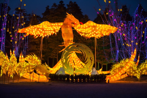 金沙太阳节今晚试灯 历届最大规模灯组照亮古蜀之夜